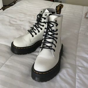Dr Marten Matte White Jadon Platform Combat Boots